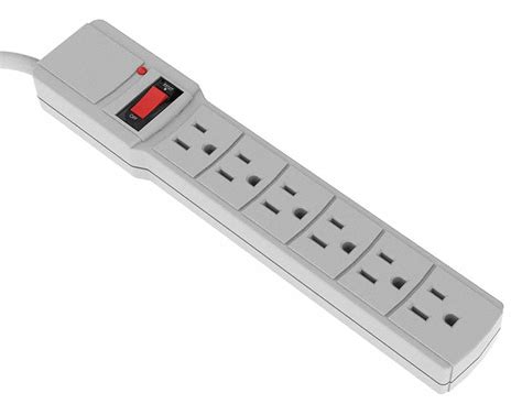 POWER FIRST Surge Protector Outlet Strip, 6 Total Number of Outlets ...