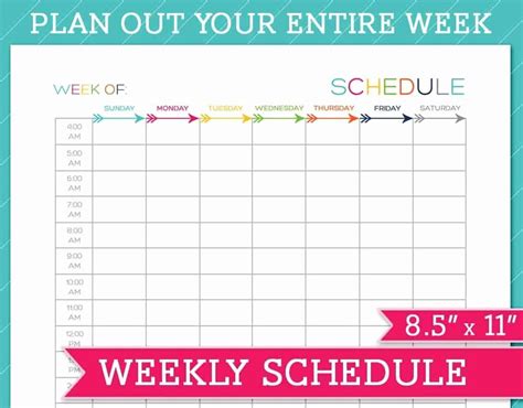 Weekly Schedule Word Template