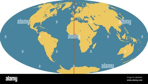 World map prime meridian hi-res stock photography and images - Alamy