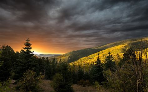 nature, Landscape, Sunset, Mountain, Forest, Clouds, Fall, Shrubs ...