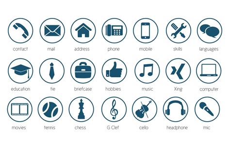 20 modern Icons for personal CV / Resume | Icon or button contest