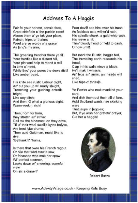 Address to a Haggis printable | Burns night poem, Robert burns, Burns day