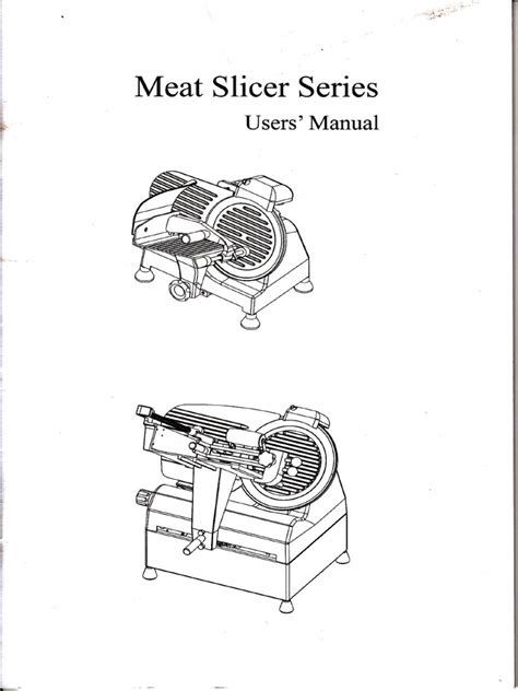 Meat Slicer User's Manual | PDF | Tools | Machines