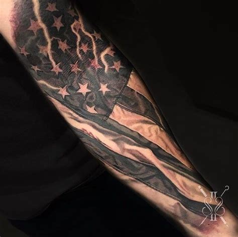 Black American Flag Tattoo Ideas