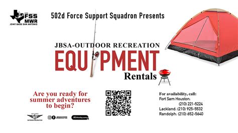 JBSA-Outdoor Recreation Equipment Rentals | Joint Base San Antonio ...