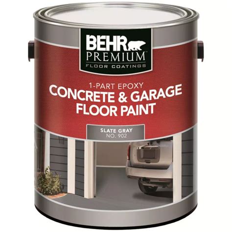 Behr 1-Part Epoxy Acrylic Concrete & Garage Floor Paint - Slate Gray, 3 ...