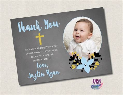 Printable Christening Thank You Card Wording Doc Sample | Thank you ...