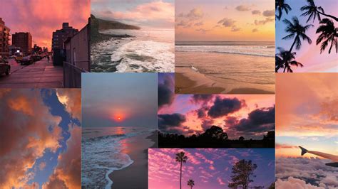 sunset aesthetic collage wallpaper | Aesthetic wallpapers, Laptop ...