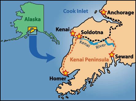 Nice clean map of Kenai Peninsula | Kenai peninsula, Map, Kenai