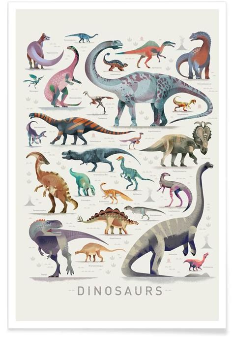 Dinosaurs Poster | JUNIQE Dinosaur Notebook, Kids Bed Linen, Poster ...