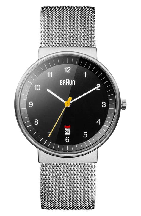 Braun 'Classic' Mesh Strap Watch, 40mm | Nordstrom