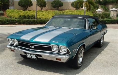 1968 chevelle convertible SS tribute blue/silver manual transmission ...