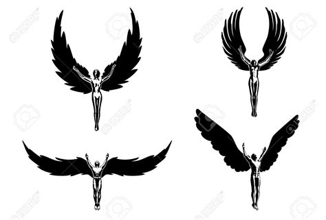 flying angel silhouette clipart - Google Search | Small angel tattoo ...