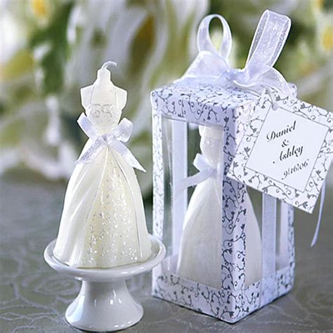 50pcs wedding bride dress candle favor wedding gifts for guest wedding ...