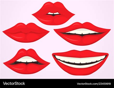 Female lip pouting lips smiling cartoon cute Vector Image