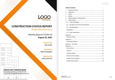 12+ Printable Construction Report Formats in MS Word