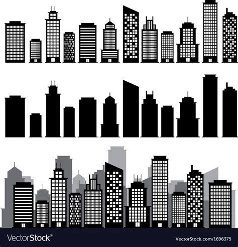 Building black and white icon set Royalty Free Vector Image , # ...