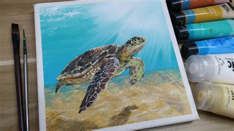 Sea Turtle Painting - Step By Step Acrylic Tutorial