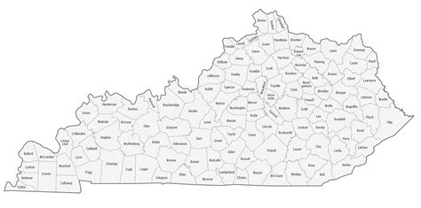 Kentucky Counties Map Printable