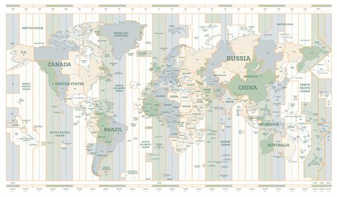 World Time Zones Map. Detailed World Map with Countries Names. 17797029 ...