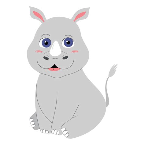 Baby rhino on a white background 11896349 Vector Art at Vecteezy