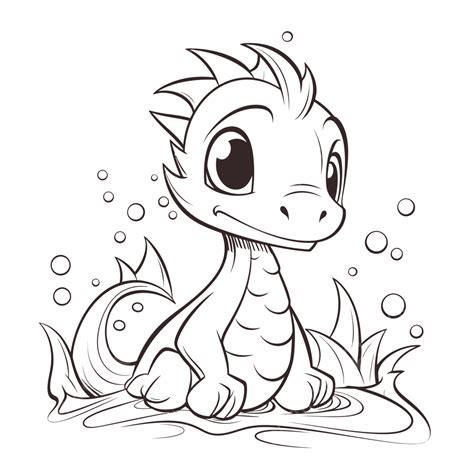 Cute Cute Little Baby Baby Dragon Coloring Page Outline Sketch Drawing ...