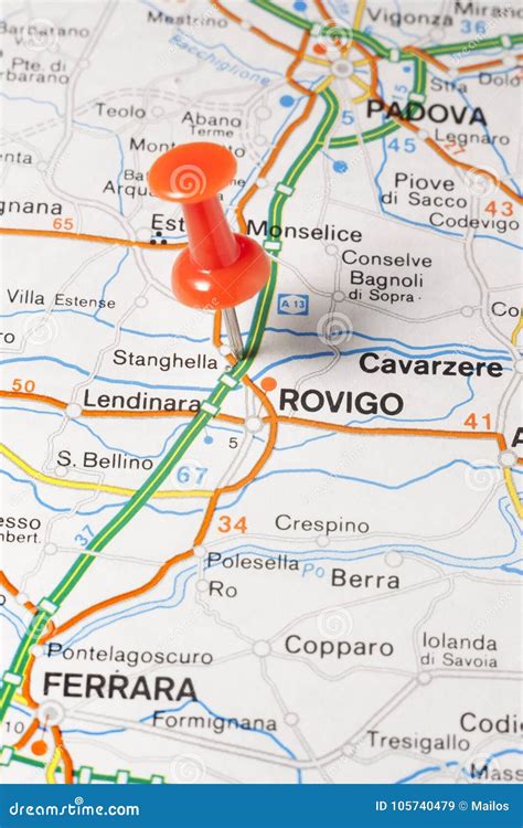 Rovigo Pinned on a Map of Italy Stock Image - Image of travel, italy ...