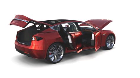 Tesla Model S 2016 Red with interior and chassis 3D model | CGTrader