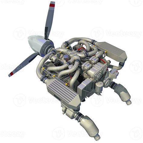 Aircraft turboprop Engine 3D rendering on white background 36399386 ...