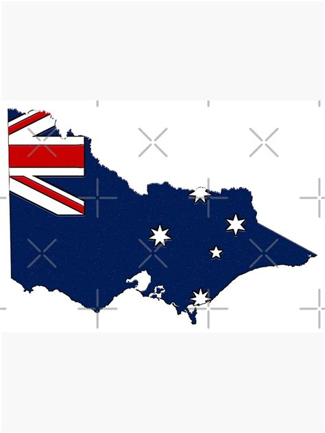 "Victoria Australia Map With Victoria State Flag" Poster by Havocgirl ...