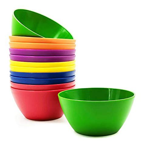 Plastic Bowls set of 12 - Unbreakable and Reusable 6-inch Plastic ...