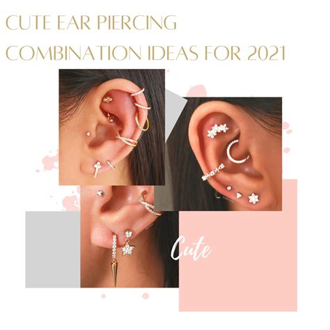 Cute Ear Piercing Combination Curation Ideas for Cartilage Daith Rook