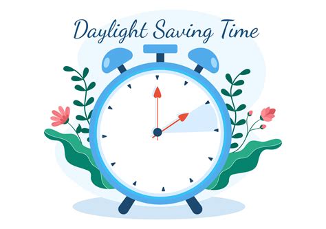 Daylight Savings Time Hand Drawn Flat Cartoon Illustration with Alarm ...