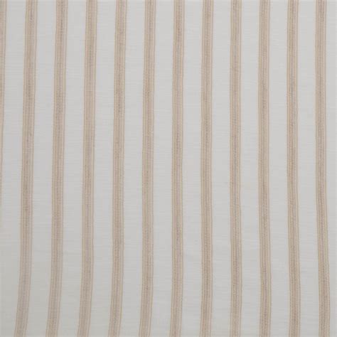 Harvest Beige and White Stripe Sheer Drapery and Upholstery Fabric ...