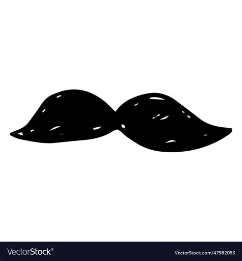 Male mustache element on white background Vector Image