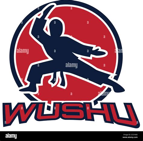 wushu con un logo de arma aislado sobre fondo blanco. ilustración ...