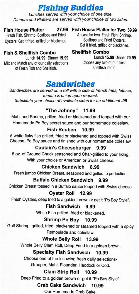 Menu of Deland Fish House in Deland, FL 32724