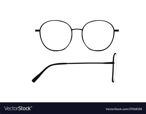 Glasses frame black front and side Royalty Free Vector Image