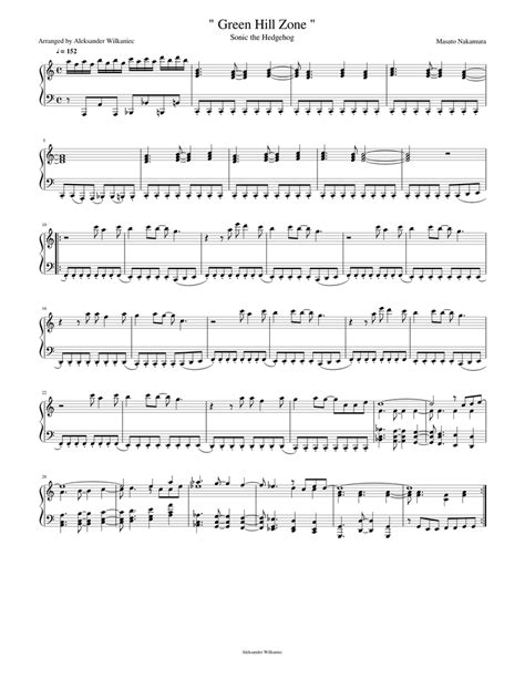 " Green Hill Zone " Sheet music for Piano (Solo) | Musescore.com