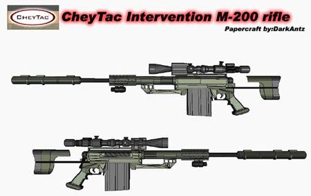 CheyTac Intervention Sniper Rifle Papercraft M200 ~ Paperkraft.net ...