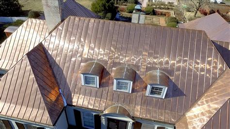 Copper Standing Seam Metal Roof Installation - Century Slate Co. - NC