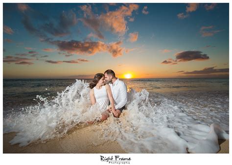 Sunset Beach Engagement Photography Oahu HI by RIGHT FRAME PHOTOGRAPHY