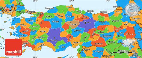 Political Simple Map of Turkey