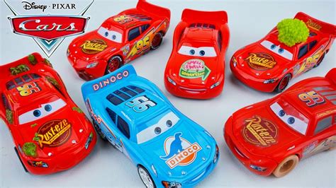 DISNEY PIXAR CARS 6 PACK LIGHTNING MCQUEEN SPECIAL EDITIONS DINOCO ...