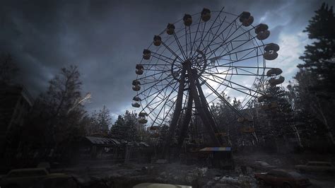 Wallpaper : night, park, ferris wheel, Chernobyl, Pripyat, darkness ...