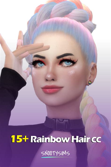 rainbow hair cc Best Sims, Sims 4 Cas, Sims 4 Cc Finds, Rainbow ...