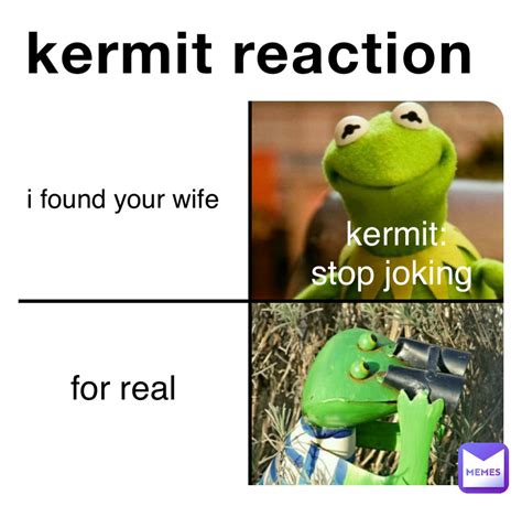 kermit reaction i found your wife for real kermit: stop joking ...