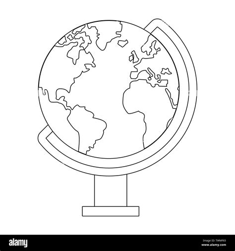 World globe travel symbol isolated in black and white Stock Vector ...