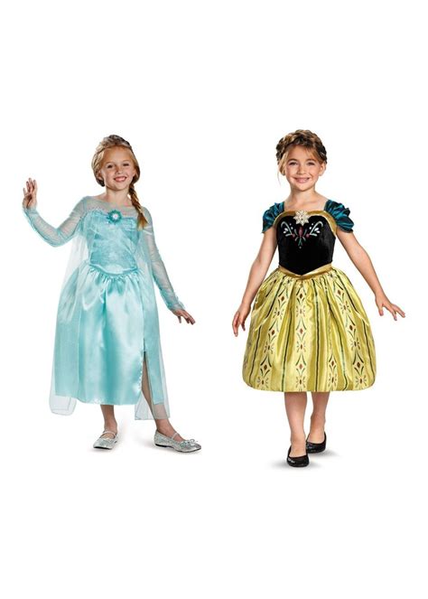 Disney Frozen Elsa and Anna Girl Costumes - Disney Costumes