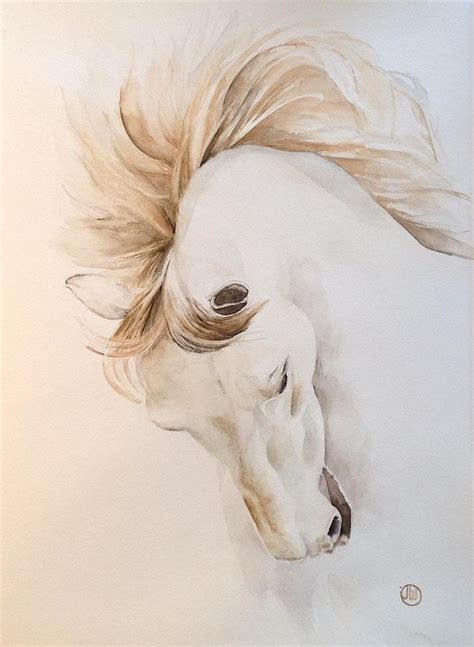 White Horse Painting by Julie Wedean